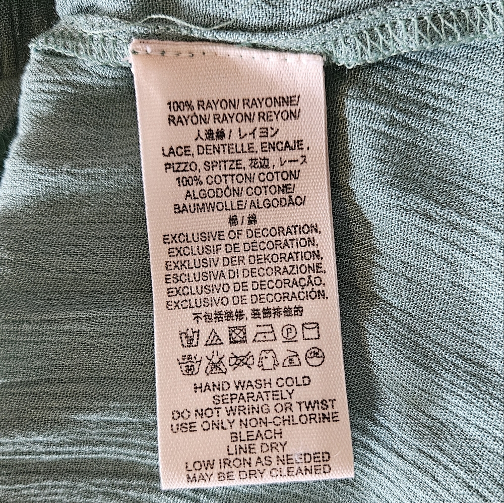 Free People Will Wait For You Midi Dress Embroidery Lace Oversized Green Sm NWT - Picture 7 of 16